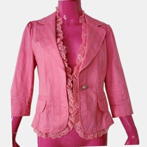 PINK LACE BLAZER NWOT SIZE S